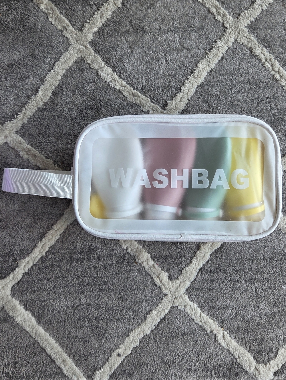 Travel Toiletry Bag Complete with Pastel Bottles